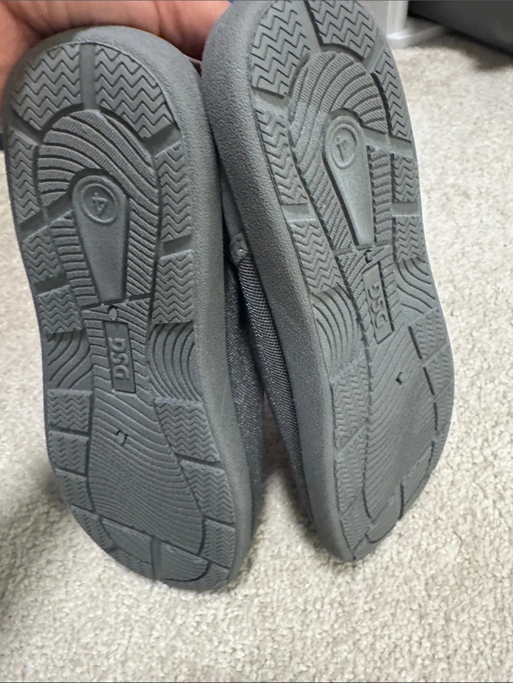 Kids Slip-On Water Shoes in Gray and Blue. Used. Size 4Y.